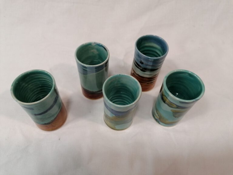 Ceramic shot glass Bogdankeramik unique handcrafted pottery